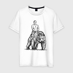 Мужская футболка Президент на медведе
