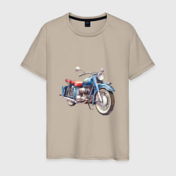 Мужская футболка Ретро мотоцикл олдскул