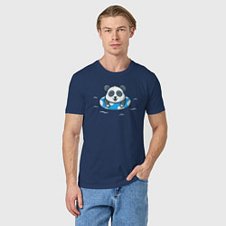 Футболка хлопковая мужская Панда на чиле, цвет: тёмно-синий — фото 2