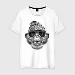 Мужская футболка Шимпанзе хипстер