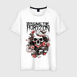 Мужская футболка Bring Me the Horizon - A skull with roses