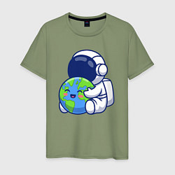 Мужская футболка Космонавт и Земля