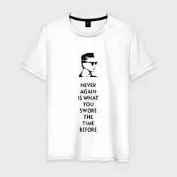 Футболка хлопковая мужская Depeche Mode - Never again, цвет: белый