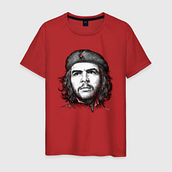 Футболка хлопковая мужская Че Гевара портрет, цвет: красный