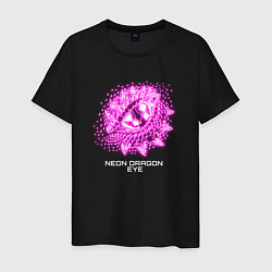 Футболка хлопковая мужская Neon dragon eye, цвет: черный