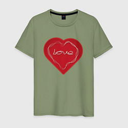 Мужская футболка Сердце тонкая геометрия