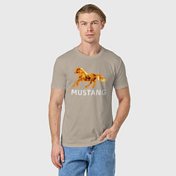 Футболка хлопковая мужская Mustang firely art, цвет: миндальный — фото 2