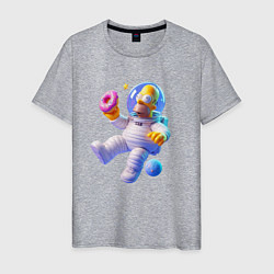 Мужская футболка Гомер Симпсон в открытом космосе