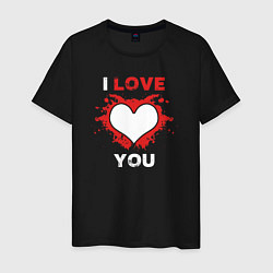 Мужская футболка I love you heart