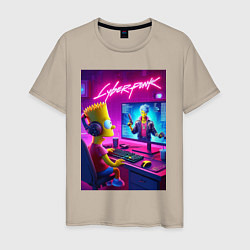 Мужская футболка Gamer Bart - cyberpunk