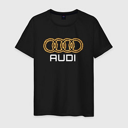 Футболка хлопковая мужская Audi fire, цвет: черный