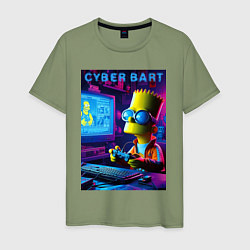 Мужская футболка Cyber Bart is an avid gamer