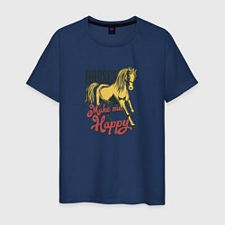 Мужская футболка Счастливая лошадь