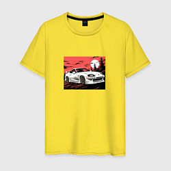 Мужская футболка Тойота Супра на закате