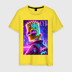 Мужская футболка Cyber Bart - neon glow