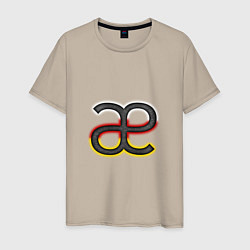 Мужская футболка Буква осетинского алфавита с национальным триколор