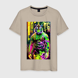 Мужская футболка Dude tiger - neon