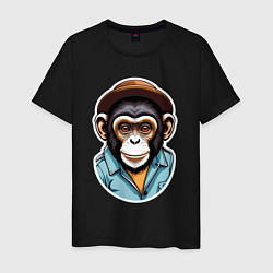 Мужская футболка Портрет обезьяны в шляпе