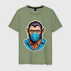 Мужская футболка Портрет обезьяны в маске