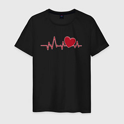 Мужская футболка Сердце и электрокардиограмма: символ здоровья и лю