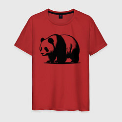 Мужская футболка Стоящая чёрная панда