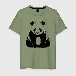 Мужская футболка Грустная панда сидит