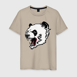 Футболка хлопковая мужская Оскал панды, цвет: миндальный