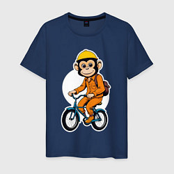 Мужская футболка Обезьяна на велосипеде