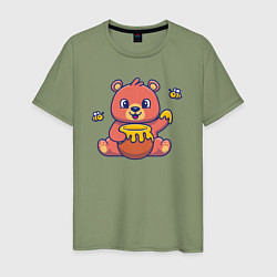 Мужская футболка Мишка с горшком мёда