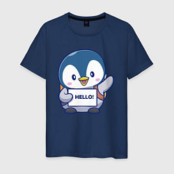 Мужская футболка Привет пингвин