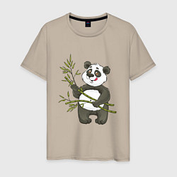 Мужская футболка Мультяшная панда с бамбуком