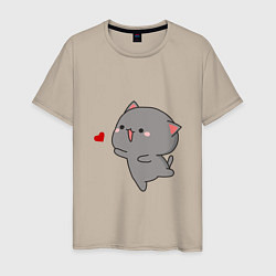 Мужская футболка Влюблённый котик парная