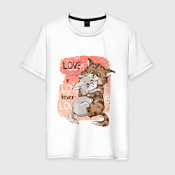 Мужская футболка Влюбленные мультяшные коты