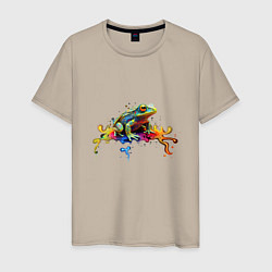 Мужская футболка Фрактальная лягушка