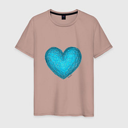 Мужская футболка Сердце бирюзового цвета
