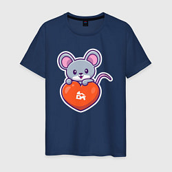 Мужская футболка Мышка с сердцем