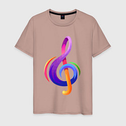 Мужская футболка Скрипичный ключ в цвете