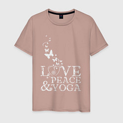 Мужская футболка Любовь мир йога