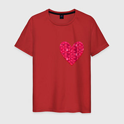 Мужская футболка Сердца с текстурным пикселем