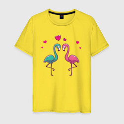 Мужская футболка Flamingo love