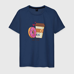 Мужская футболка Любовь кофе и пончик