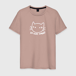 Мужская футболка So very angry cat