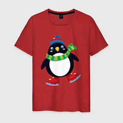 Мужская футболка Пингвин на коньках