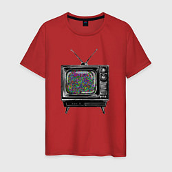 Мужская футболка Старый телевизор цветной шум