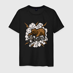 Мужская футболка Скелет против медведя