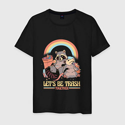 Мужская футболка Давай будем мусором вместе : влюблённые Енот и Опо