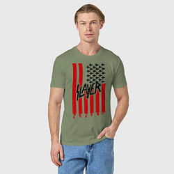 Футболка хлопковая мужская Slayer Flag, цвет: авокадо — фото 2