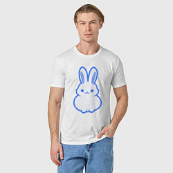 Футболка хлопковая мужская White bunny, цвет: белый — фото 2