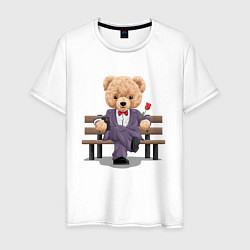 Мужская футболка Плюшевый медвежонок на свидании