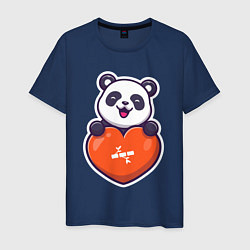 Мужская футболка Сердечная панда